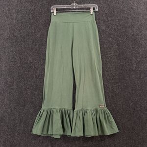 Matilda Jane Pants Women's Small Green Ruffle Flare Lounge Boho Casual Pullover